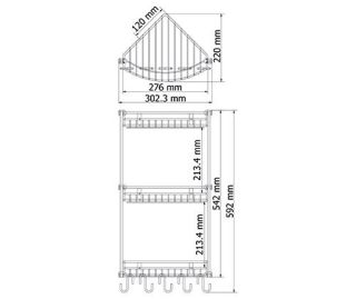 Wasserkraft K-1233 Полка металлическая тройная угловая